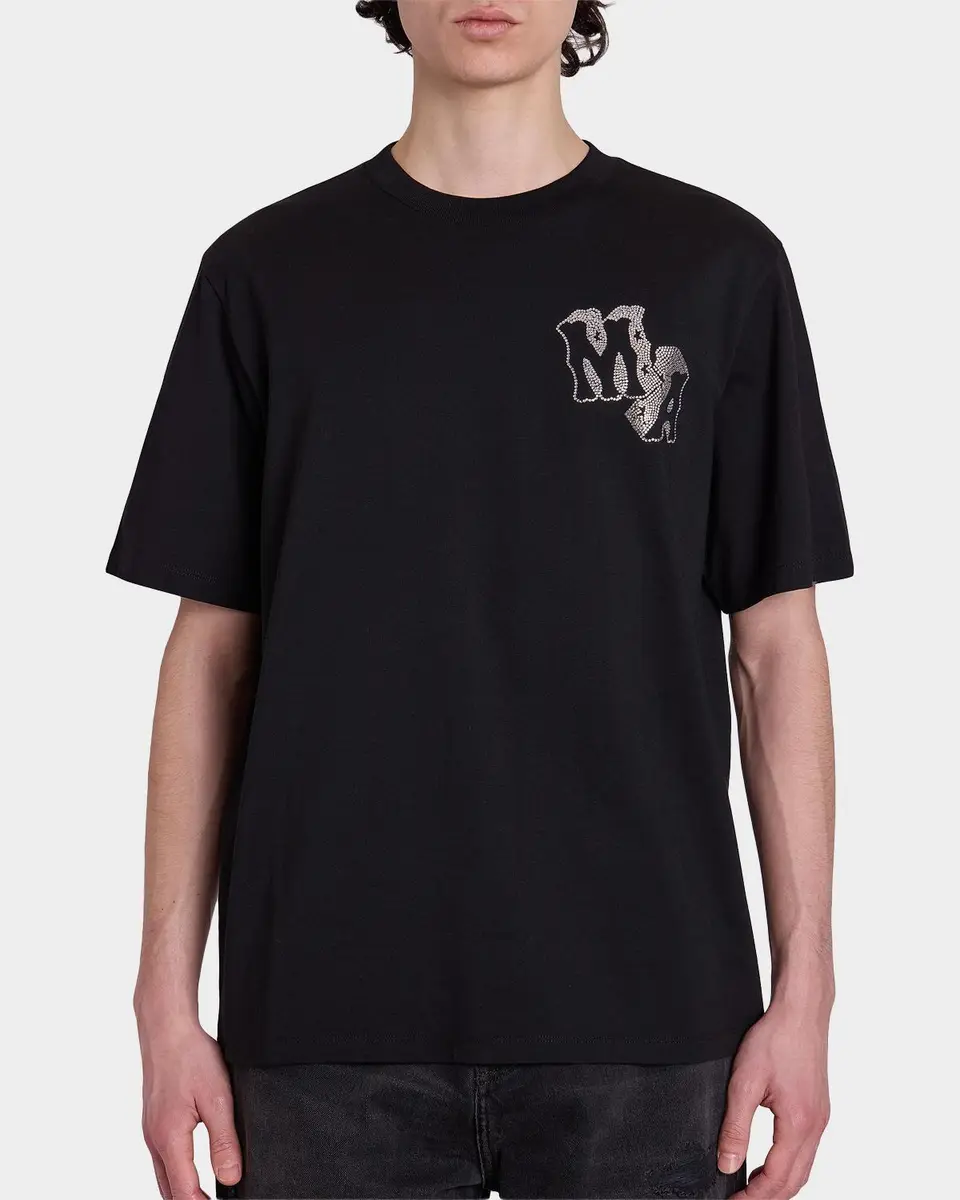 AMIRI Men's Crystal-Embellished Logo Cotton T-Shirt | Thumbnail 5 AMIRI Men's Crystal-Embellished Logo Cotton T-Shirt | Thumbnail 5