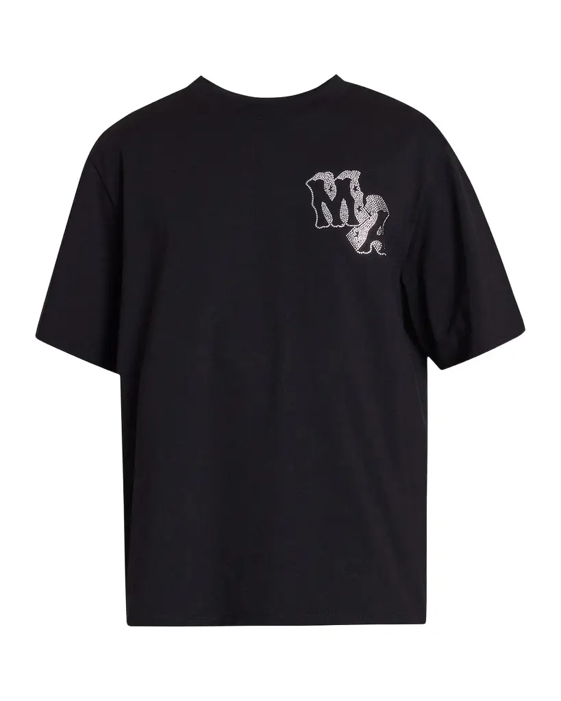 AMIRI Men's Crystal-Embellished Logo Cotton T-Shirt | Image 1 AMIRI Men's Crystal-Embellished Logo Cotton T-Shirt | Image 1