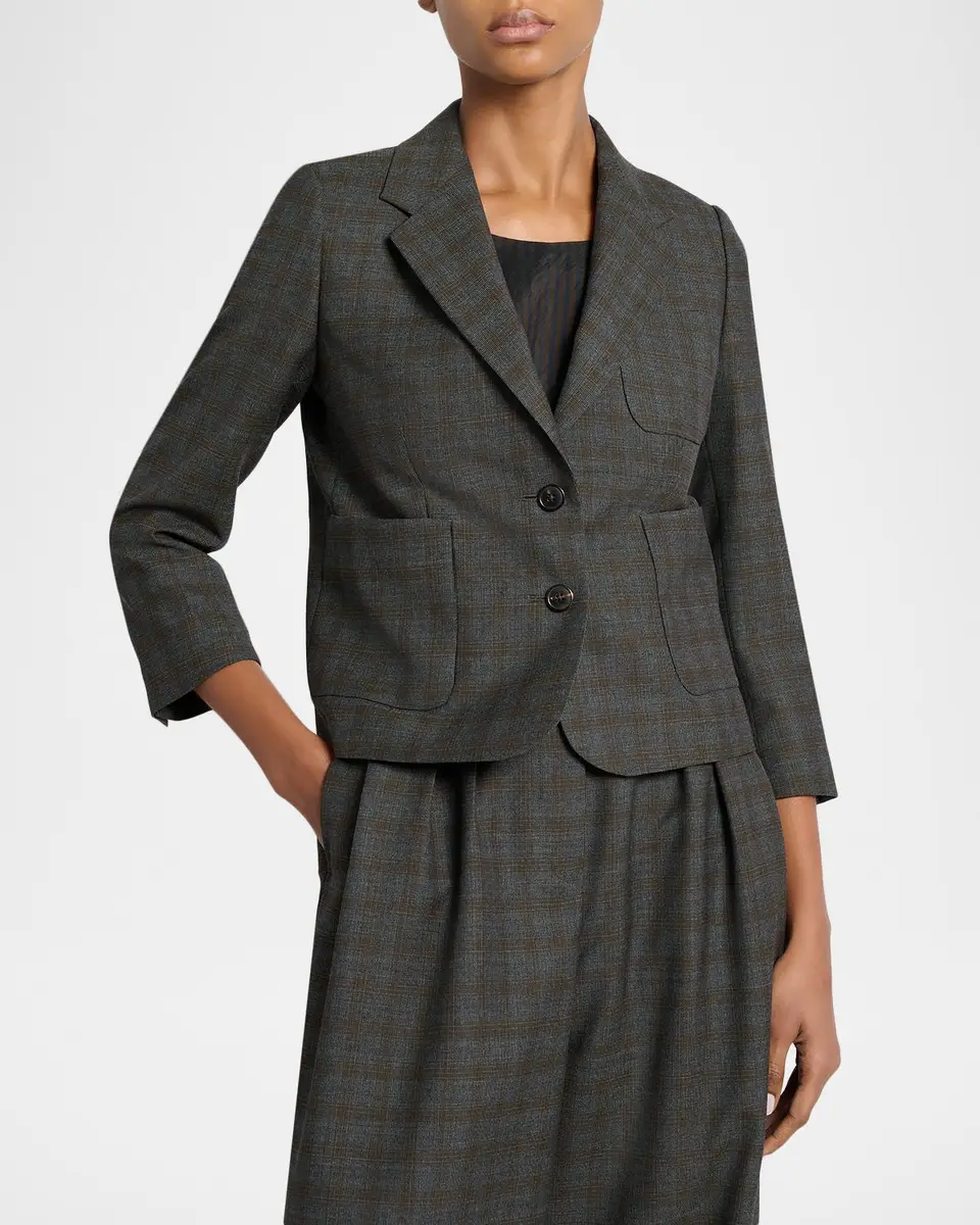 Dries Van Noten Check Single-Breasted Shrunken Jacket | Thumbnail 4 Dries Van Noten Check Single-Breasted Shrunken Jacket | Thumbnail 4