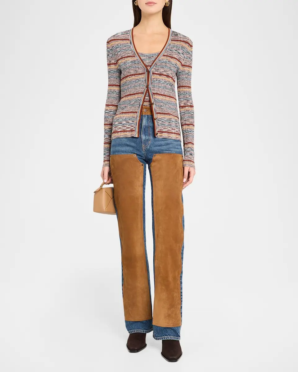 Veronica Beard Calliope Striped Rib-Knit Cardigan | Thumbnail 2