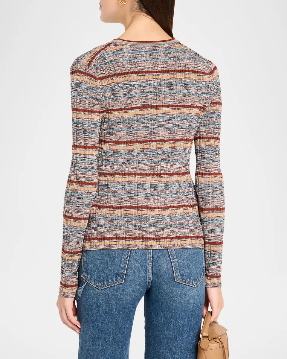 Veronica Beard Calliope Striped Rib-Knit Cardigan | Thumbnail 3