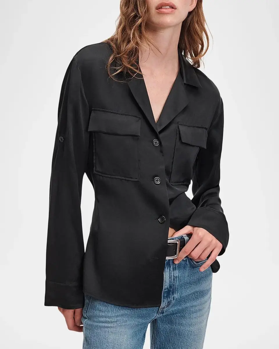 rag & bone Sonny Silk Blouse | Thumbnail 4