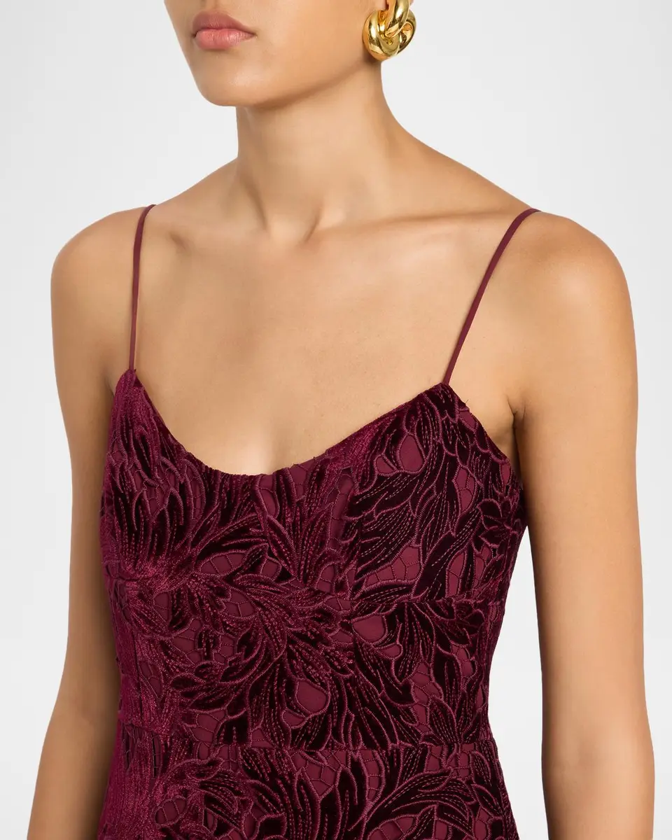 As It May Charlotte Sleeveless Velvet Lace Column Gown | Thumbnail 5 As It May Charlotte Sleeveless Velvet Lace Column Gown | Thumbnail 5