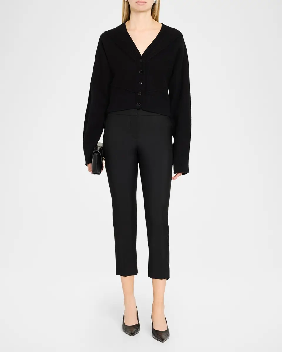 Jason Wu Collection Sculptural Merino Wool Crop V-Neck Cardigan | Thumbnail 2 Jason Wu Collection Sculptural Merino Wool Crop V-Neck Cardigan | Thumbnail 2