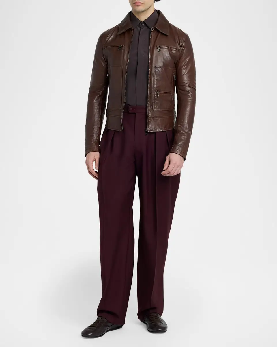 Dolce & Gabbana Men's Silk Long-Sleeve Collared Shirt | Thumbnail 2 Dolce & Gabbana Men's Silk Long-Sleeve Collared Shirt | Thumbnail 2