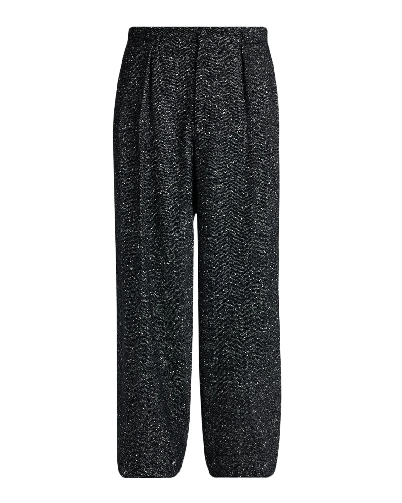 Dolce & Gabbana Men's Wool-Blend Speckled Wide-Leg Trousers