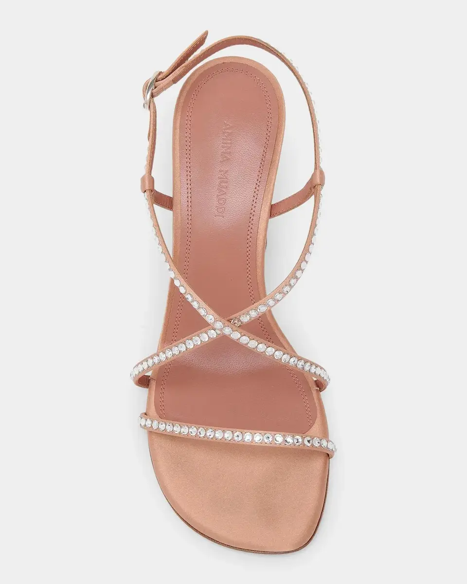 Amina Muaddi Sally 95MM Crystal-Embellished Silk Sandals | Thumbnail 4 Amina Muaddi Sally 95MM Crystal-Embellished Silk Sandals | Thumbnail 4