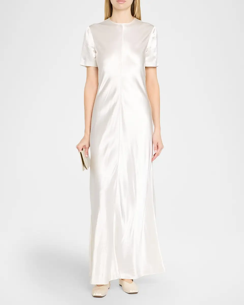 FFORME Akriti Hammered Satin Short-Sleeve Maxi Dress | Thumbnail 2 FFORME Akriti Hammered Satin Short-Sleeve Maxi Dress | Thumbnail 2