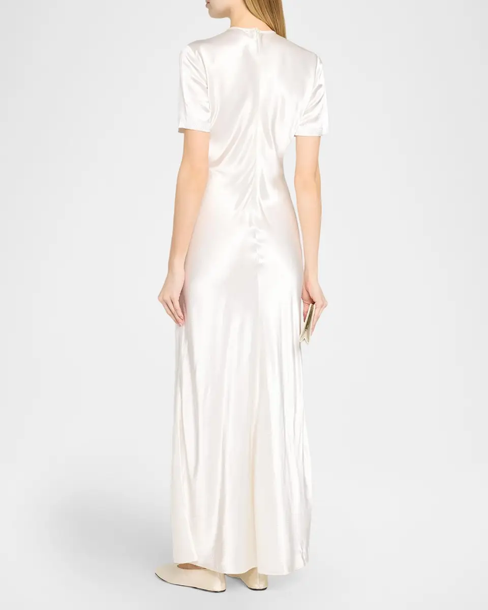 FFORME Akriti Hammered Satin Short-Sleeve Maxi Dress | Thumbnail 3 FFORME Akriti Hammered Satin Short-Sleeve Maxi Dress | Thumbnail 3