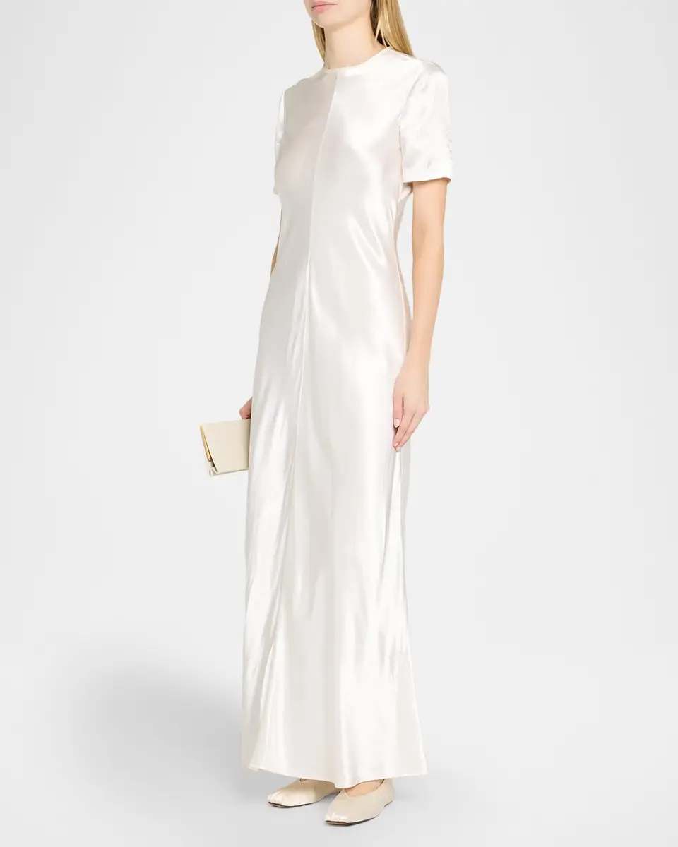 FFORME Akriti Hammered Satin Short-Sleeve Maxi Dress | Thumbnail 4 FFORME Akriti Hammered Satin Short-Sleeve Maxi Dress | Thumbnail 4