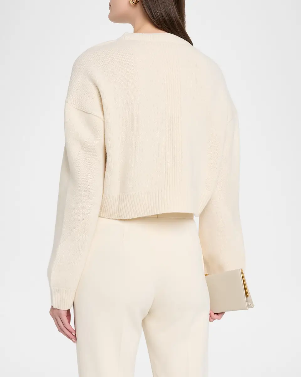 FFORME Marcela Wool-Cashmere Crop Crewneck Sweater | Thumbnail 3 FFORME Marcela Wool-Cashmere Crop Crewneck Sweater | Thumbnail 3