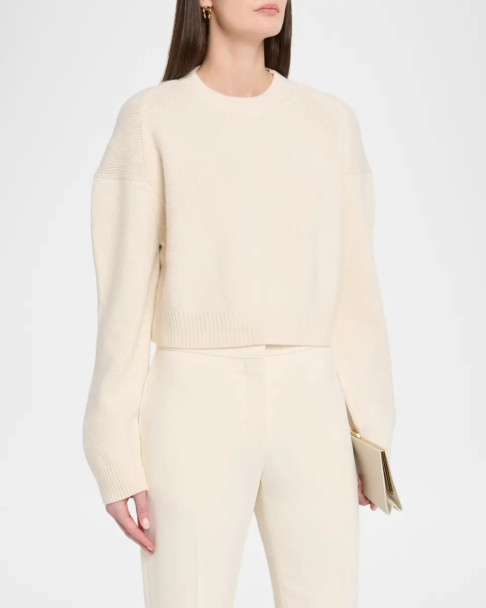 FFORME Marcela Wool-Cashmere Crop Crewneck Sweater | Thumbnail 4 FFORME Marcela Wool-Cashmere Crop Crewneck Sweater | Thumbnail 4