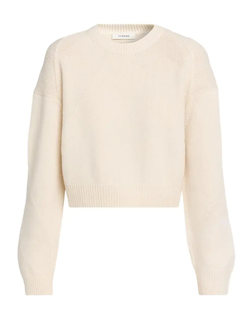 FFORME Marcela Wool-Cashmere Crop Crewneck Sweater