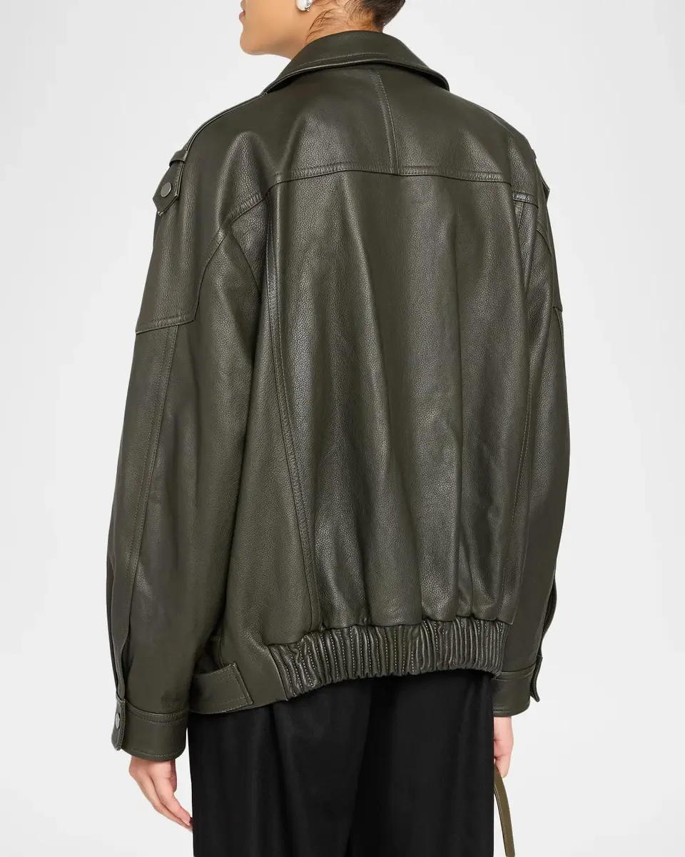 Vince Oversized Leather Aviator Jacket | Thumbnail 3 Vince Oversized Leather Aviator Jacket | Thumbnail 3