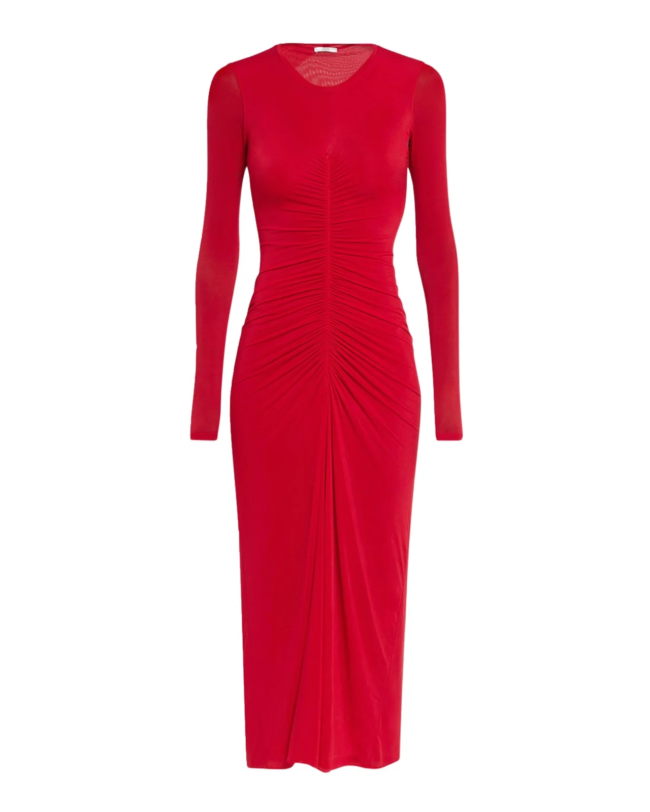 Selena Ruched Long-Sleeve Midi Dress Selena Ruched Long-Sleeve Midi Dress