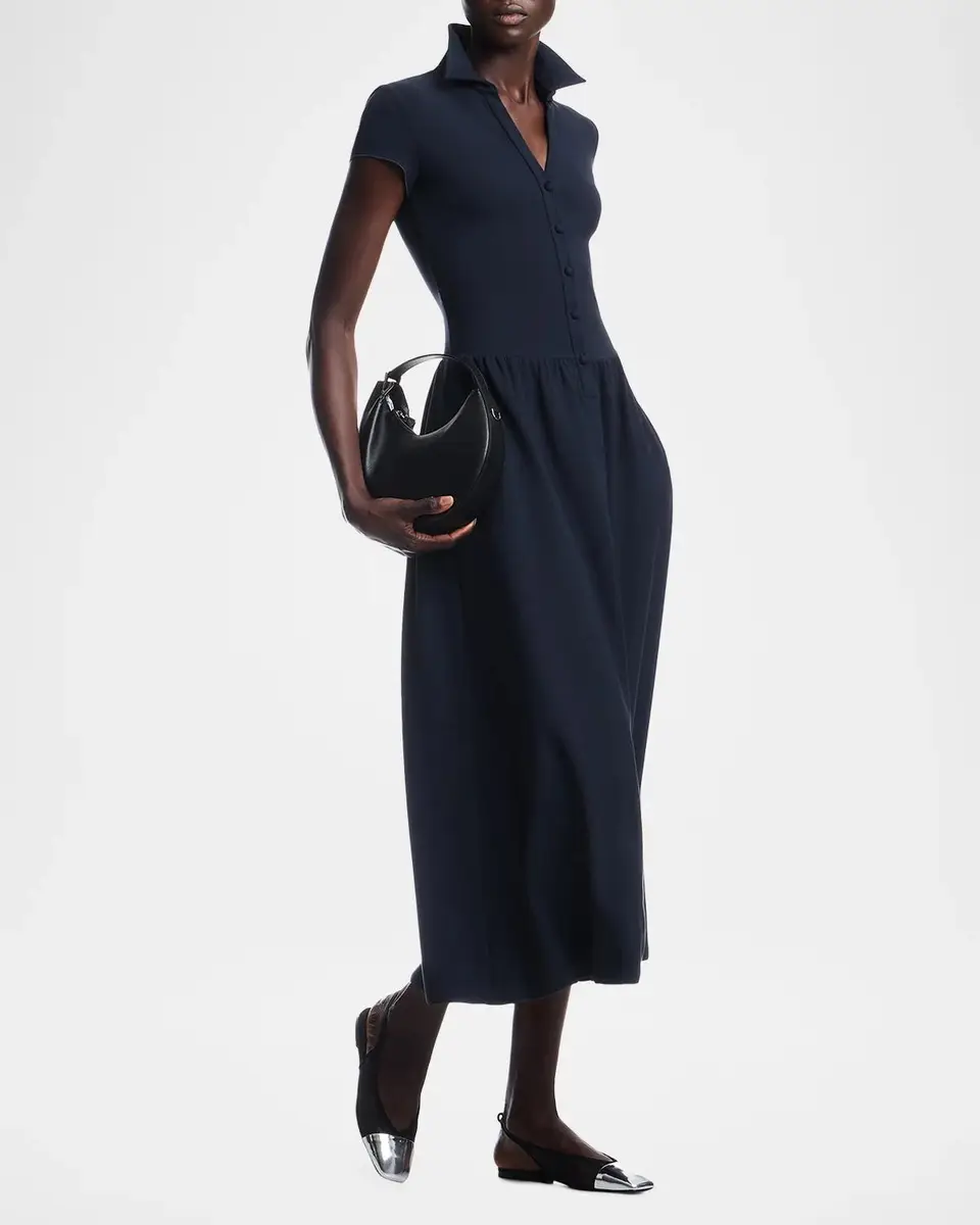 Emporio Armani Drop-Waist Midi Polo Dress | Thumbnail 2 Emporio Armani Drop-Waist Midi Polo Dress | Thumbnail 2