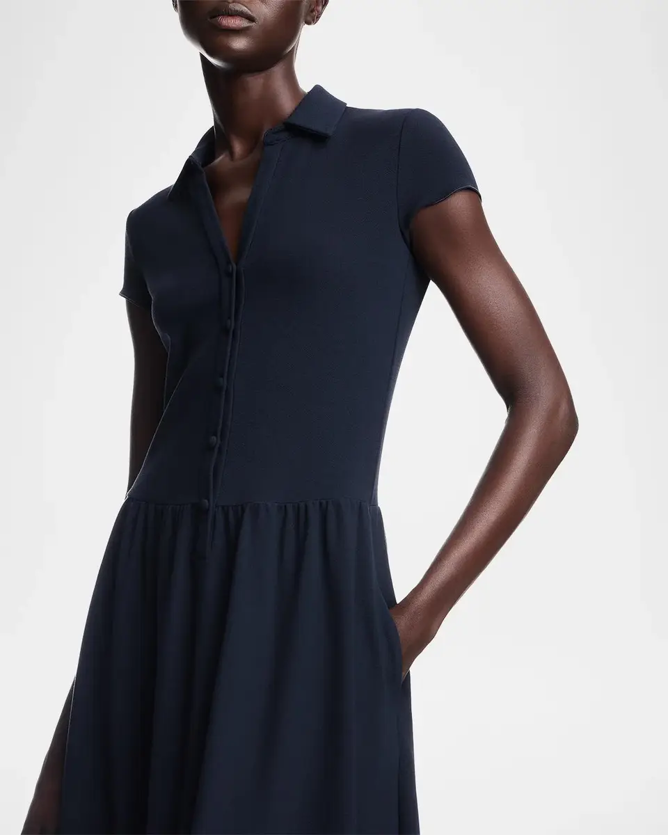 Emporio Armani Drop-Waist Midi Polo Dress | Thumbnail 4 Emporio Armani Drop-Waist Midi Polo Dress | Thumbnail 4