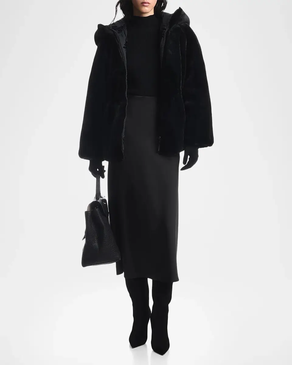 Emporio Armani Satin A-Line Midi Skirt | Thumbnail 2 Emporio Armani Satin A-Line Midi Skirt | Thumbnail 2