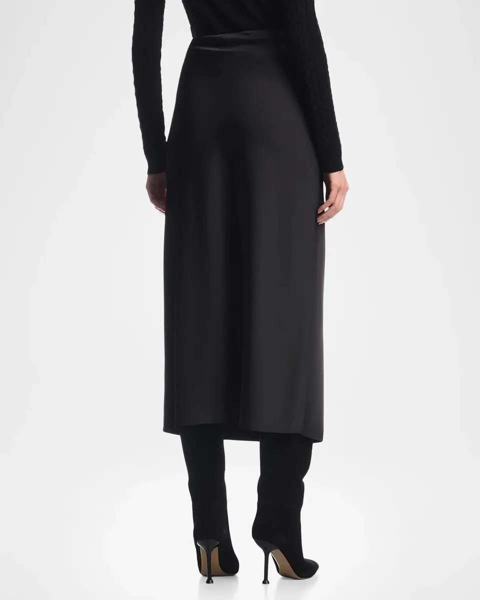 Emporio Armani Satin A-Line Midi Skirt | Thumbnail 3 Emporio Armani Satin A-Line Midi Skirt | Thumbnail 3