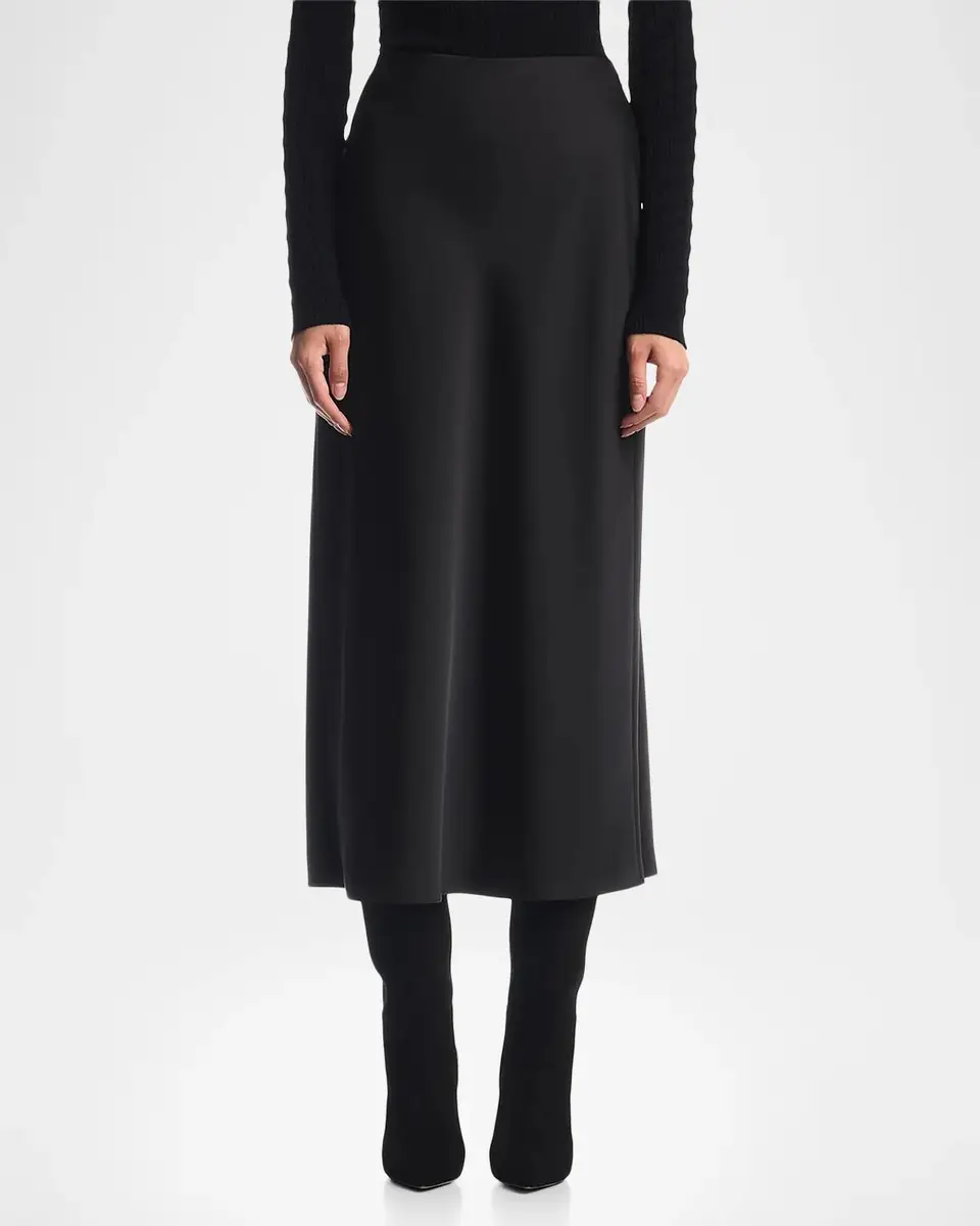 Emporio Armani Satin A-Line Midi Skirt | Thumbnail 4 Emporio Armani Satin A-Line Midi Skirt | Thumbnail 4