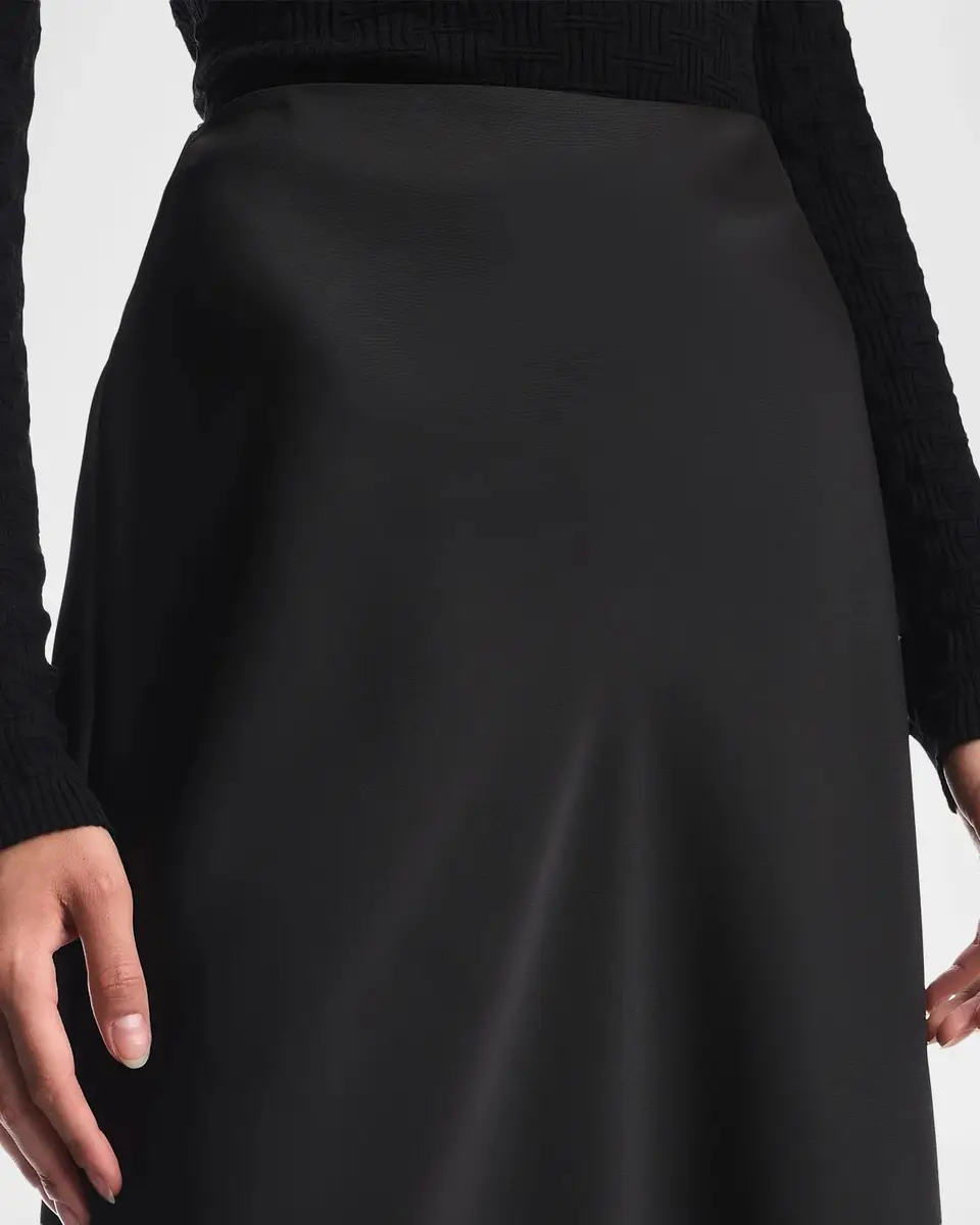 Emporio Armani Satin A-Line Midi Skirt | Thumbnail 5 Emporio Armani Satin A-Line Midi Skirt | Thumbnail 5