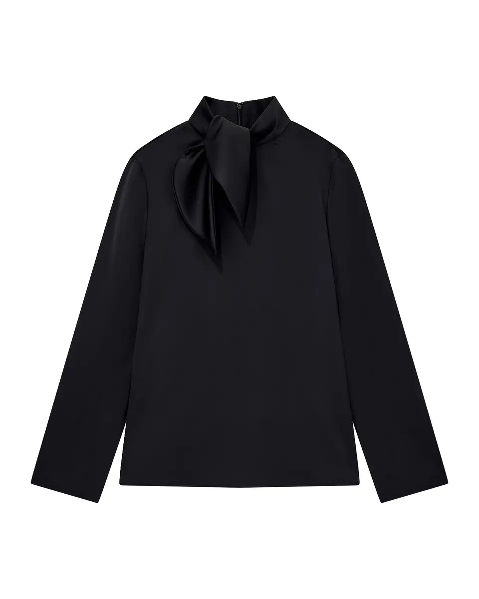 Emporio Armani Satin Tieneck Blouse | Thumbnail 3 Emporio Armani Satin Tieneck Blouse | Thumbnail 3
