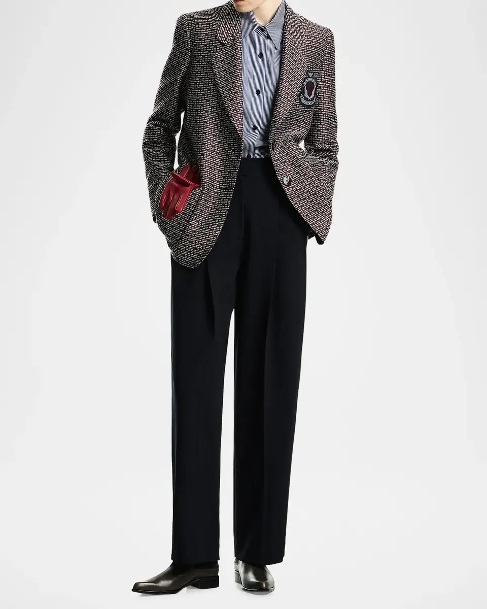 Emporio Armani Crest Patch Tweed Blazer | Thumbnail 2 Emporio Armani Crest Patch Tweed Blazer | Thumbnail 2