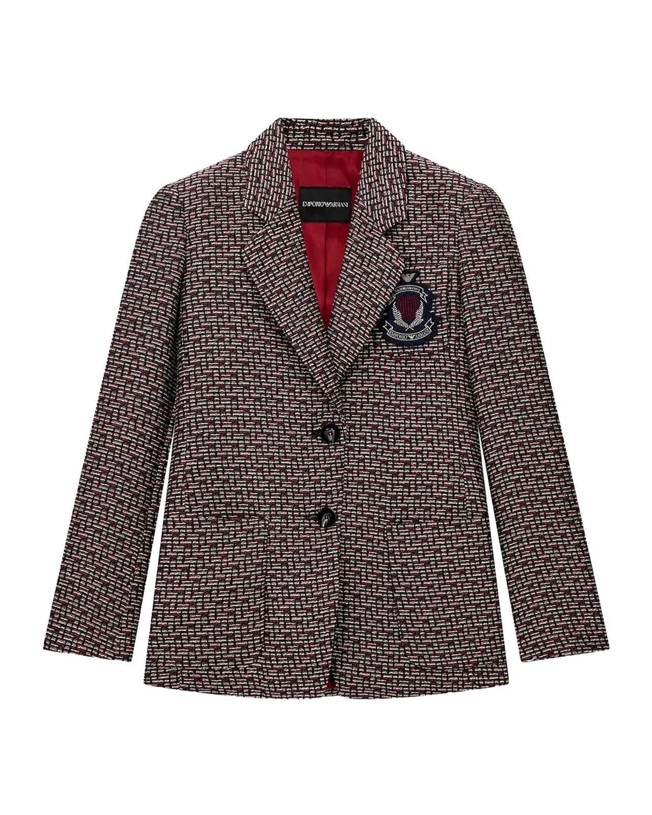 Emporio Armani Crest Patch Tweed Blazer