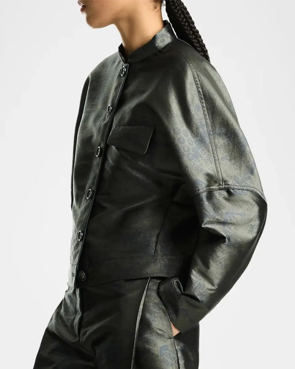 Emporio Armani Caban Abstract Jacquard Coat | Thumbnail 3 Emporio Armani Caban Abstract Jacquard Coat | Thumbnail 3