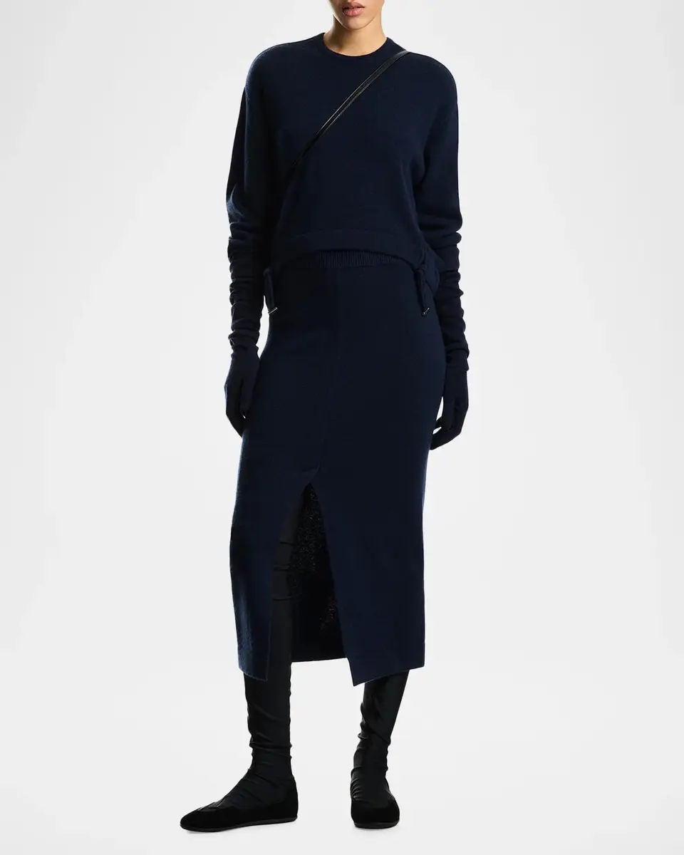 Emporio Armani Drawstring Virgin Wool-Cashmere Sweater | Thumbnail 2 Emporio Armani Drawstring Virgin Wool-Cashmere Sweater | Thumbnail 2