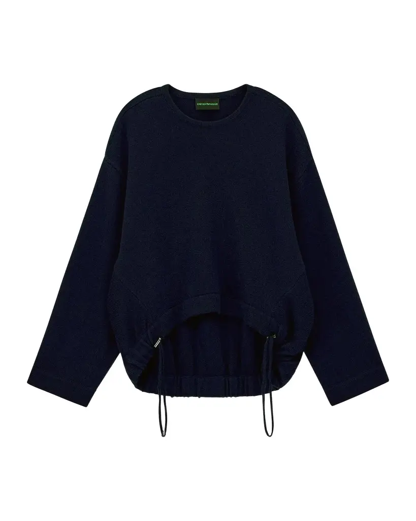 Emporio Armani Drawstring Virgin Wool-Cashmere Sweater