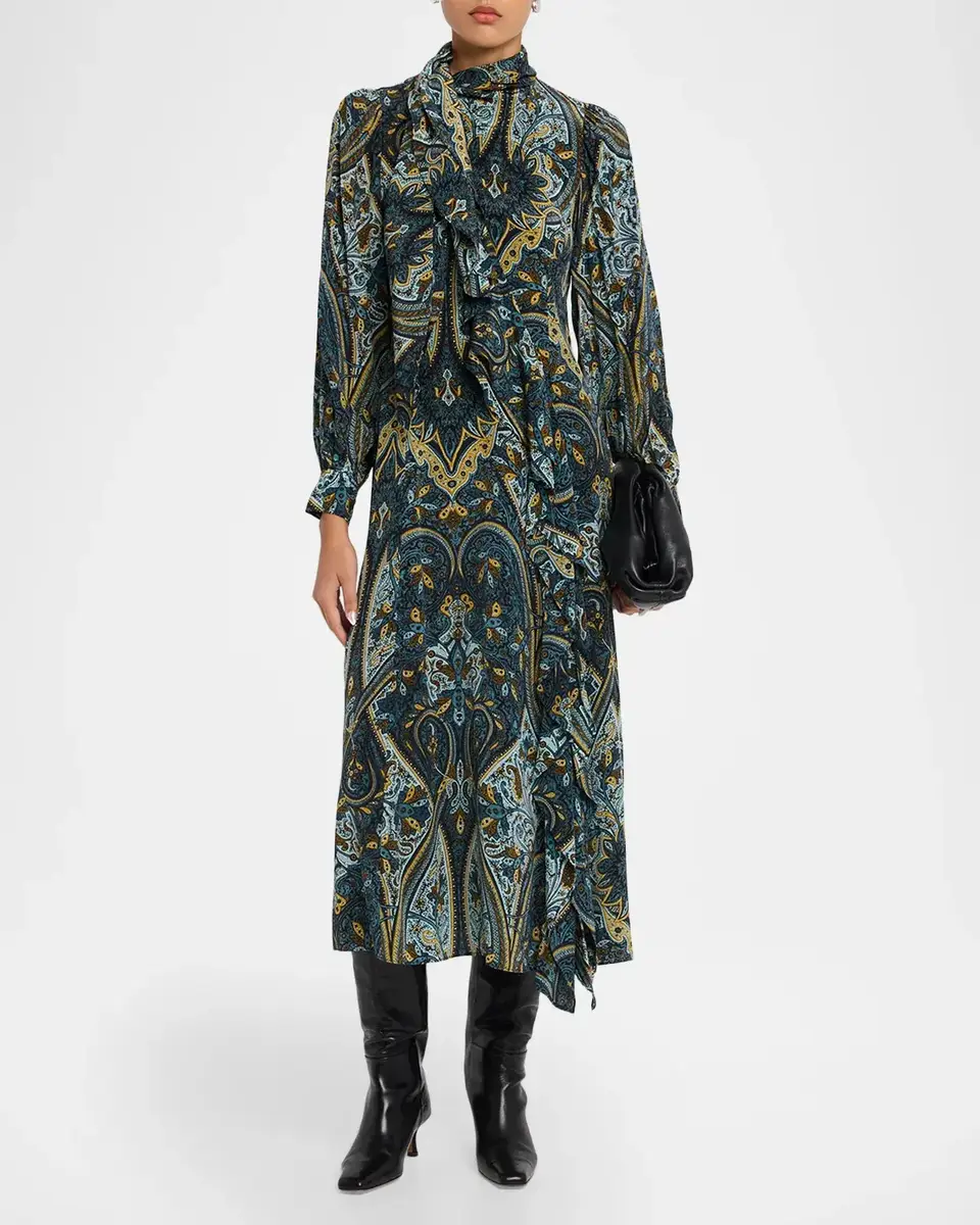 Ulla Johnson Sabrina Long-Sleeve Silk Maxi Dress | Thumbnail 2