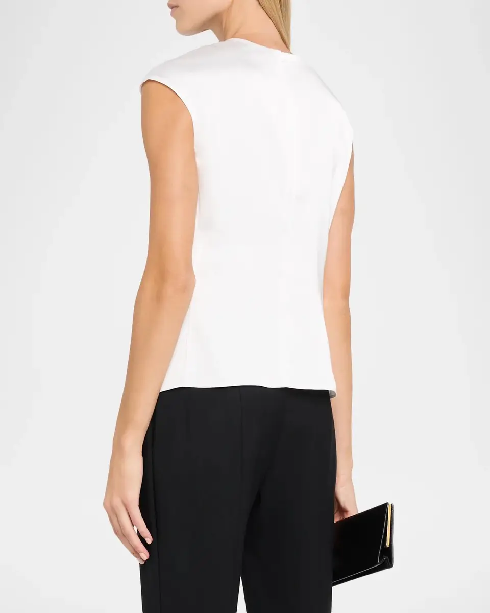 Emporio Armani Pleated Satin Top | Thumbnail 3 Emporio Armani Pleated Satin Top | Thumbnail 3