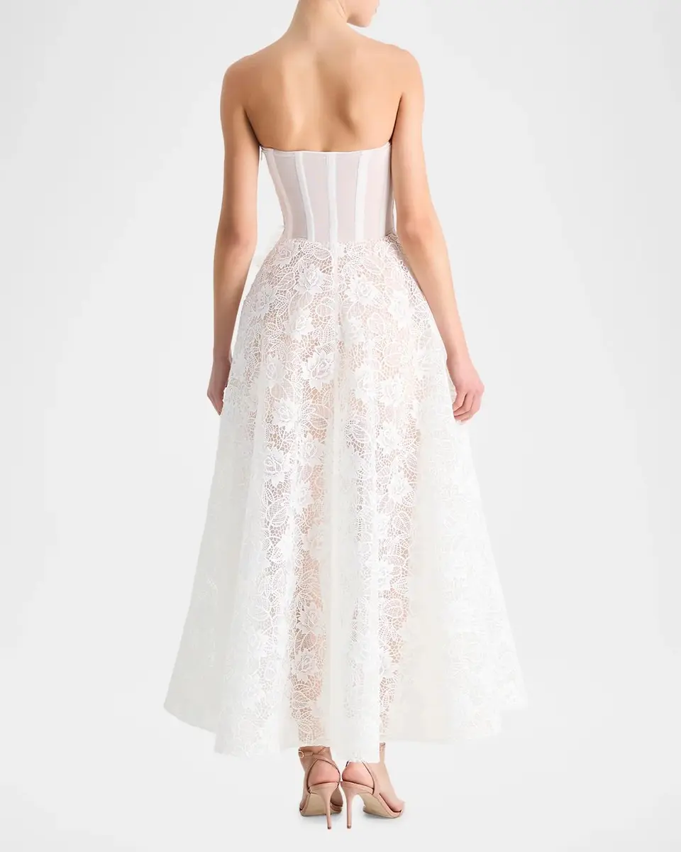 HELSI Sophie Strapless Floral Lace Gown | Thumbnail 3 HELSI Sophie Strapless Floral Lace Gown | Thumbnail 3