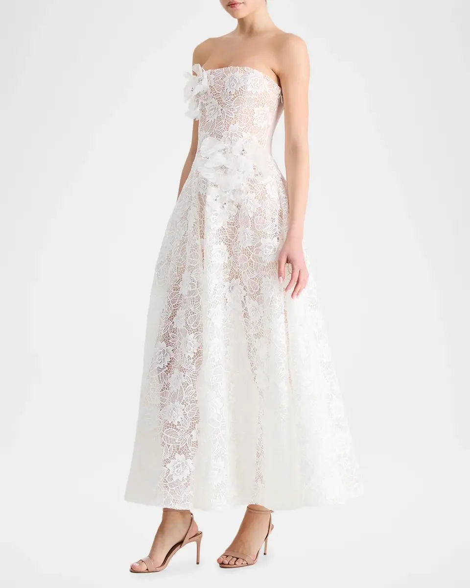 HELSI Sophie Strapless Floral Lace Gown | Thumbnail 4 HELSI Sophie Strapless Floral Lace Gown | Thumbnail 4