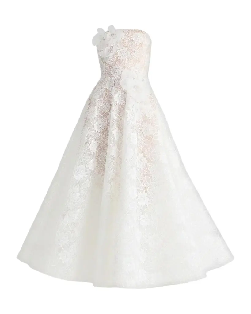HELSI Sophie Strapless Floral Lace Gown