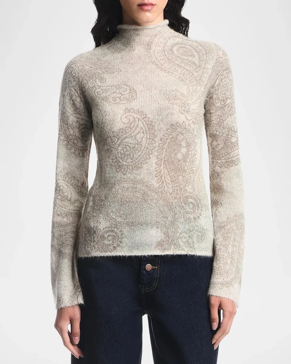 Emporio Armani Paisley Wool-Blend Sweater | Thumbnail 4 Emporio Armani Paisley Wool-Blend Sweater | Thumbnail 4