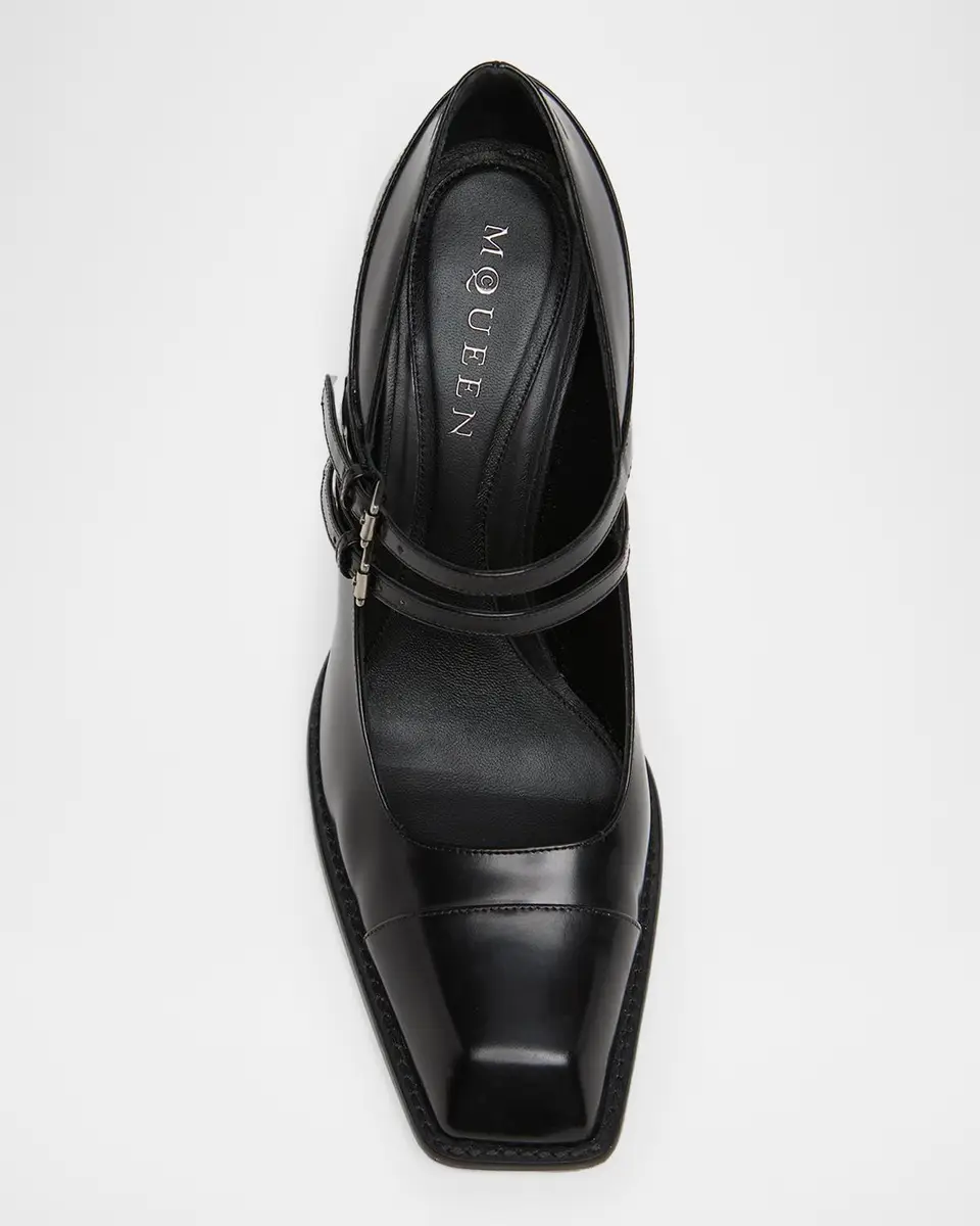 Alexander McQueen 95mm Niko Leather Mary Jane Pumps | Thumbnail 6