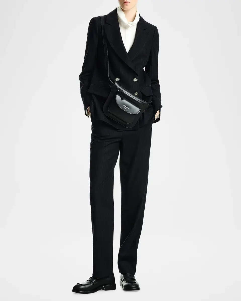 Emporio Armani Pinstriped Wool-Blend Straight-Leg Trousers | Thumbnail 2 Emporio Armani Pinstriped Wool-Blend Straight-Leg Trousers | Thumbnail 2