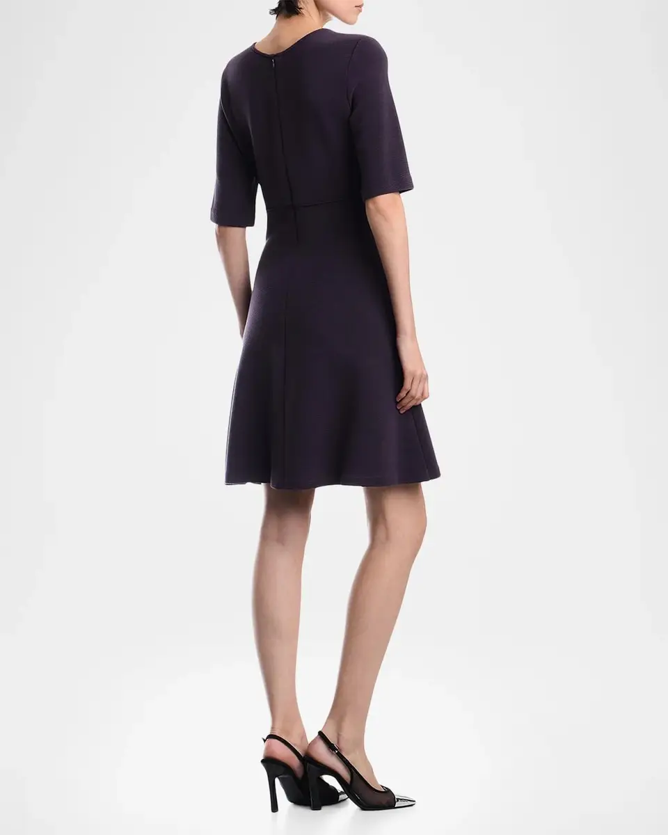 Emporio Armani Rib-Knit A-Line Mini Dress | Thumbnail 3 Emporio Armani Rib-Knit A-Line Mini Dress | Thumbnail 3