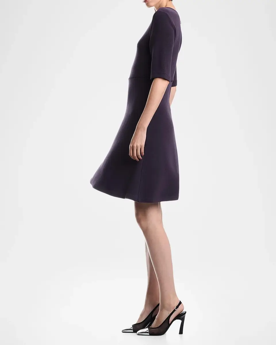 Emporio Armani Rib-Knit A-Line Mini Dress | Thumbnail 5 Emporio Armani Rib-Knit A-Line Mini Dress | Thumbnail 5