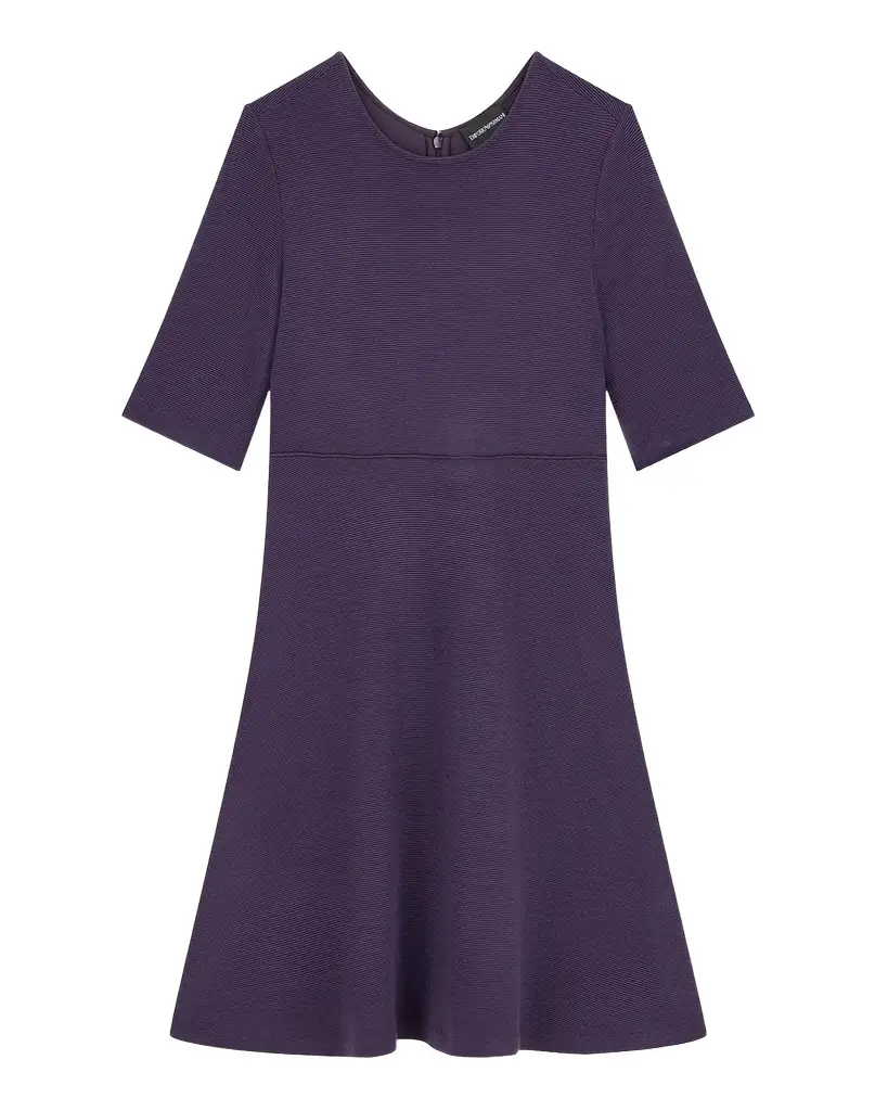 Emporio Armani Rib-Knit A-Line Mini Dress