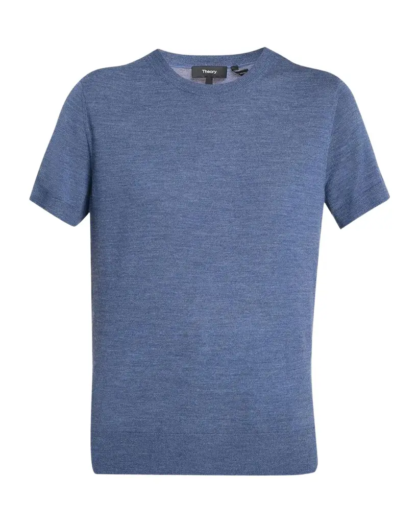 Theory Regal Merino Wool Short-Sleeve Crew T-Shirt