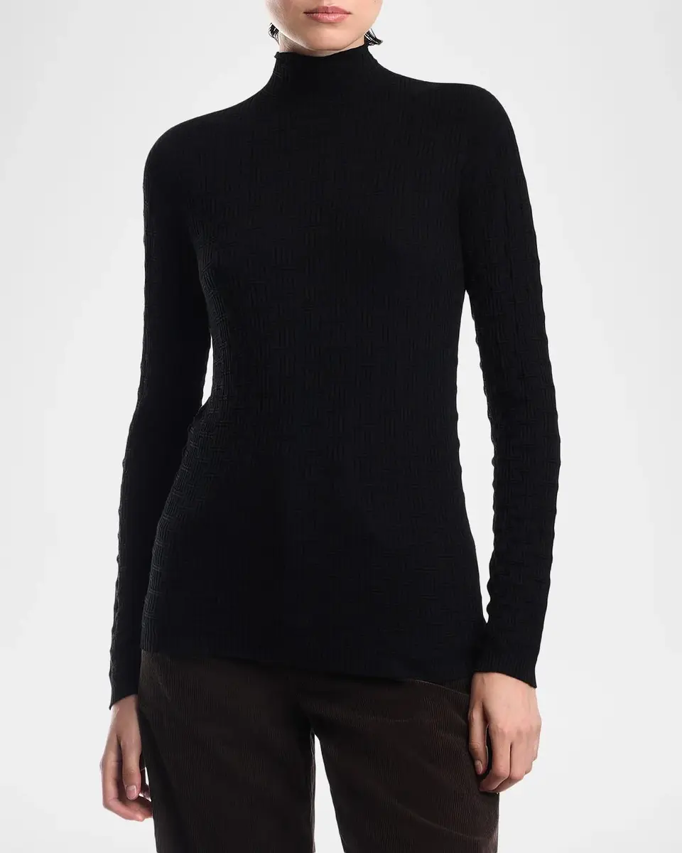 Emporio Armani Rolled-Neck Ribbed Sweater | Thumbnail 4 Emporio Armani Rolled-Neck Ribbed Sweater | Thumbnail 4
