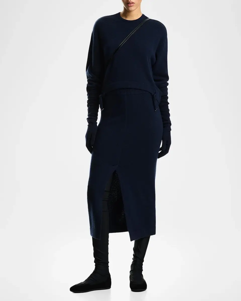 Emporio Armani Virgin Wool-Cashmere Midi Skirt | Thumbnail 2 Emporio Armani Virgin Wool-Cashmere Midi Skirt | Thumbnail 2