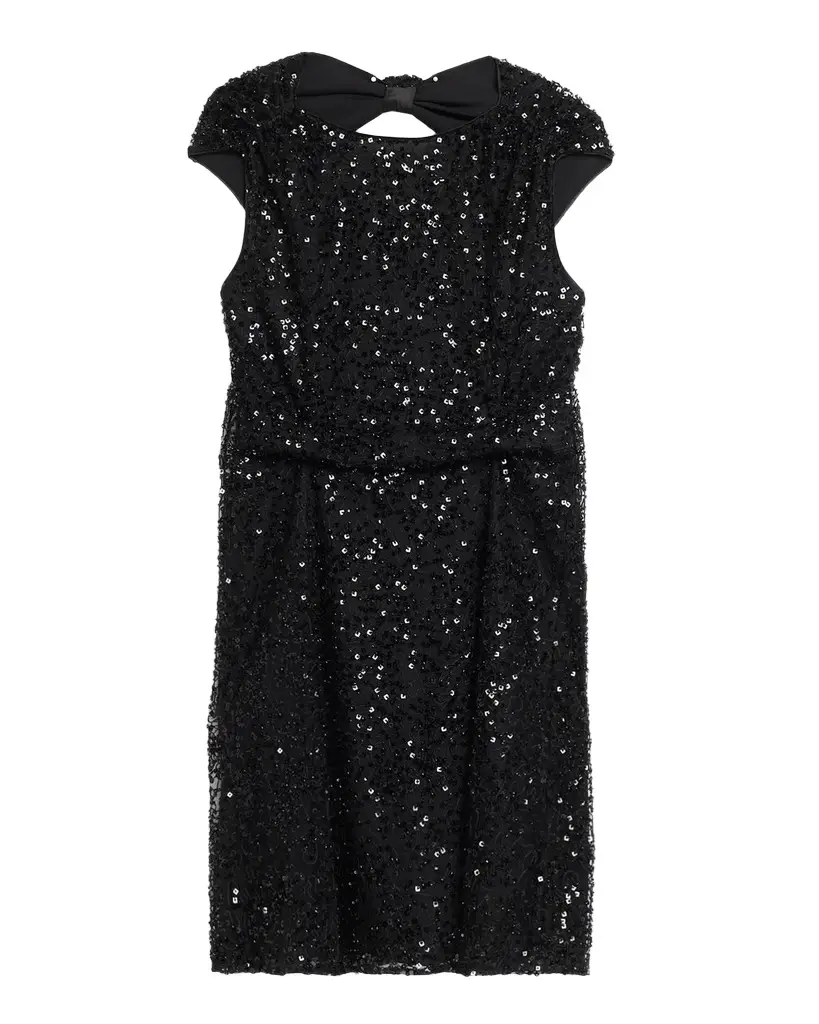 Sequined Lace Knee-Length Dress Sequined Lace Knee-Length Dress