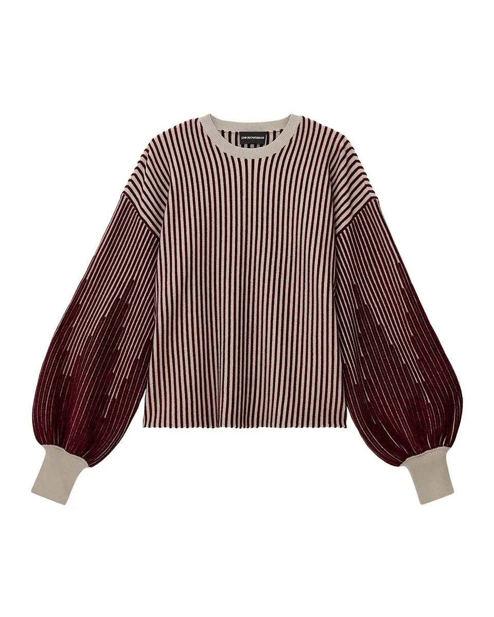 Emporio Armani Striped Drop-Shoulder Crewneck Sweater | Thumbnail 3