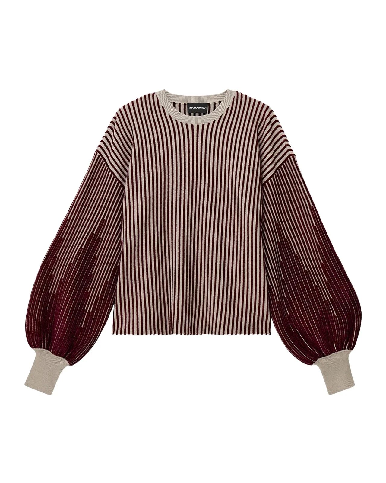 Emporio Armani Striped Drop-Shoulder Crewneck Sweater