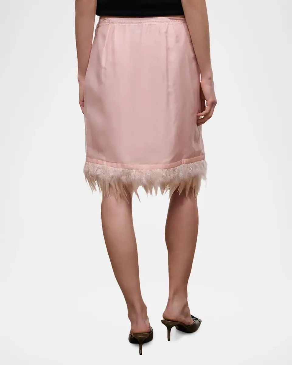 Staud Lark Silk Feather-Hem Mini Skirt | Thumbnail 3 Staud Lark Silk Feather-Hem Mini Skirt | Thumbnail 3