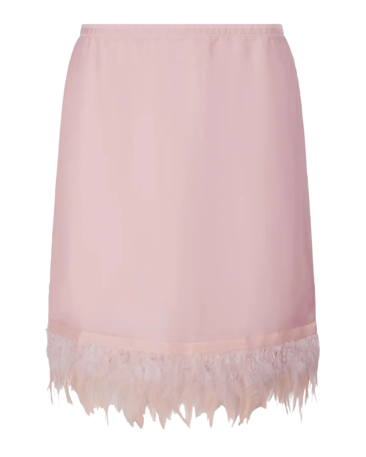 Staud Lark Silk Feather-Hem Mini Skirt